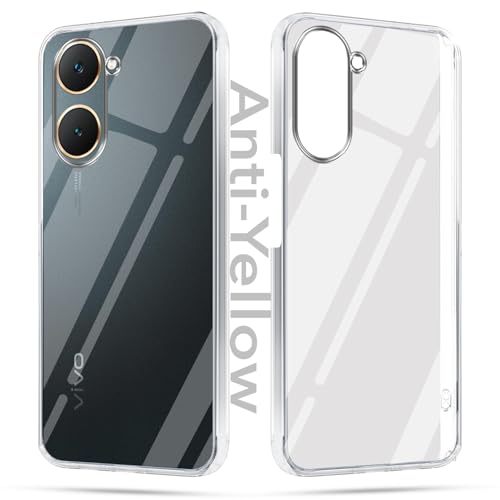 Image of Jkobi Lifetime Anti-Yellow Clear Back Cover Case for Vivo Y18 | Y18e | Y03 | Y18i | Y18t (Sleek Hard Crystal | Shockproof and Camera Protection)