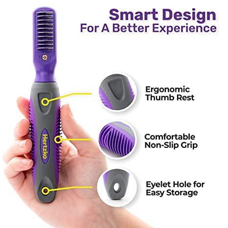 Dog Mat Remover By Hertzko – Grooming Comb, Brush For Dogs, Cats, Small Animals - Dematting Tool, Dog Brush For Tangles & Knots For Long Haired Dogs, Short Haired Dogs, And Rabbit Bedding (Large) #TOP5
