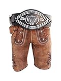 Lederhose : Handarbeit gefertigt - 100% Leder - Traditionelle 3D Stickereien - inklusive Leder Trachtengürtel