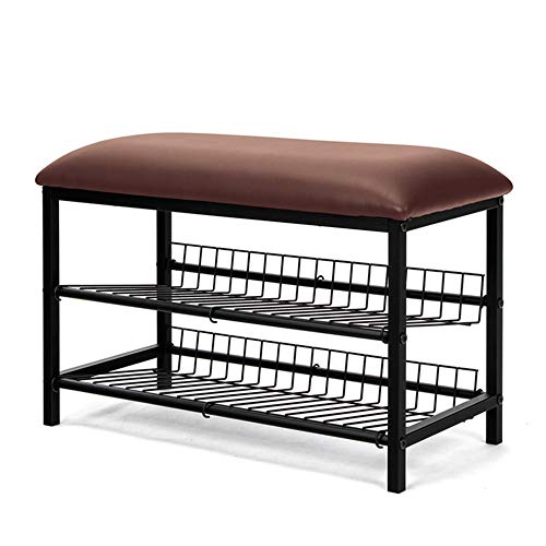 Étagère à chaussures et tabouret de rangement pour l'entrée