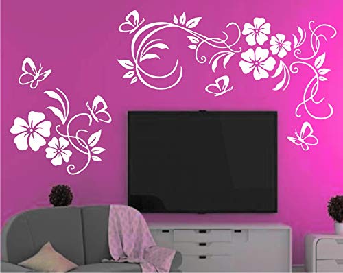 Heaven Decors Vinyl Flowers Wall Sticker, (White, 34.64 x 0.39 x 23.22 Inches) (B0827FRQTR) Amazon Price History, Amazon Price Tracker