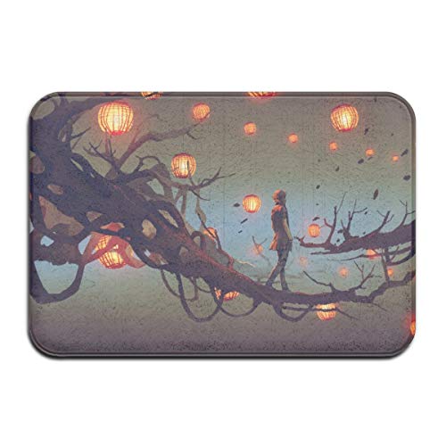 NB Man Walking On A Tree Rama - Felpudo lavable para interior y exterior (39 x 60 cm)