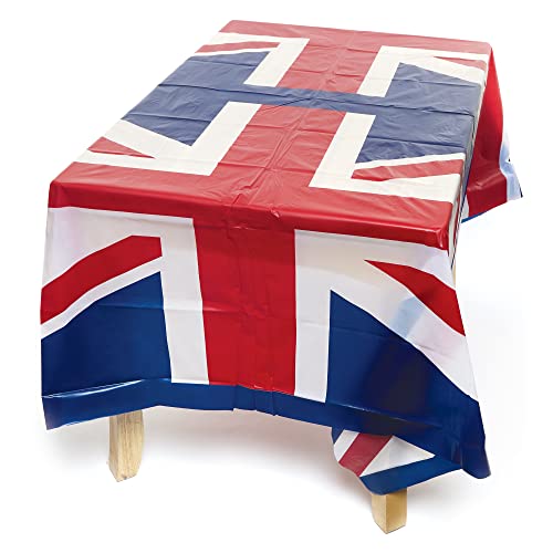 Baker Ross PJ144 Union Jack Table Covers - Pack of 2 Kings Union Jack Party Supplies and Decorations 165 x 137 cm