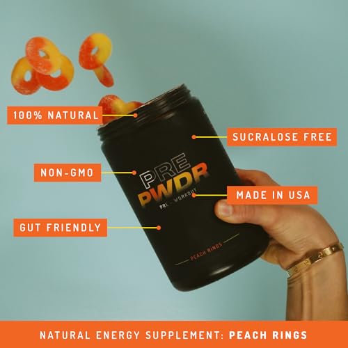 Image of Pre-Workout Powder, All Natural Pre Workout for Energy, Pump, Endurance & Strength, with Caffeine (Peach Gummi)