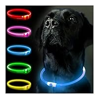 Leuchthalsband Hund, Hundehalsband Leuchtend Aufladbar, LED Halsband für Hunde Leuchtband Hund Einstellbare Größe Hunde Leuchthalsband,Lichtmodi Sicherheit für Ihren Hund in der Nacht(Blau)