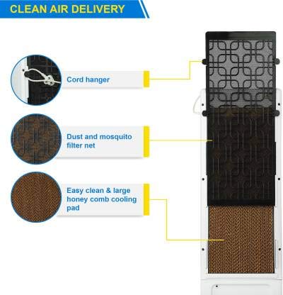 Image of SmartBuy 30 L Tower Air Cooler (White, Blue, Alpine)