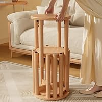 Set Of 6 Stackable Wooden Stools With Wheels – 18 Inch Round Nesting Tables For Living Room, Kitchen, Or Balcony