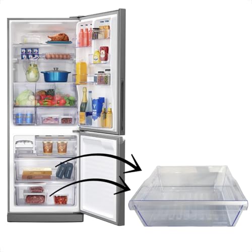 PANASONIC Gaveta Inferior do Compartimento Freezer para Geladeira Modelos: NR-BT50 / NR-BT51 / NR-BT55 / NR-BB51 / NR-BB52 / NR-BB53 / NR-BB65 / NR-BB71 Transparente