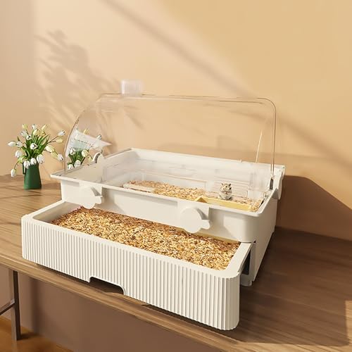 Cage transparente pour hamster et hérisson avec bac de type tiroir