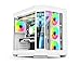 IONZ APEX Vision - Case da gioco per PC, ATX Mid Tower, doppia camera con 4 ventole ARGB PWM - Schermo LCD | Bianco