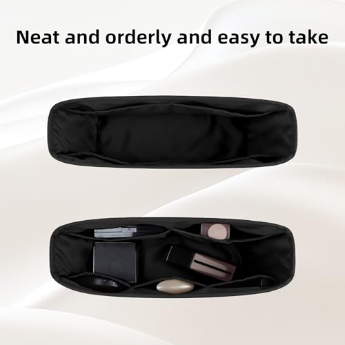 Image of DGAZ Purse Organizer Insert Fits Neverfullbag BB /PM /MM /GM，Silk Bag Organizer，Luxury Handbag & Tote Shaper(Black,BB)