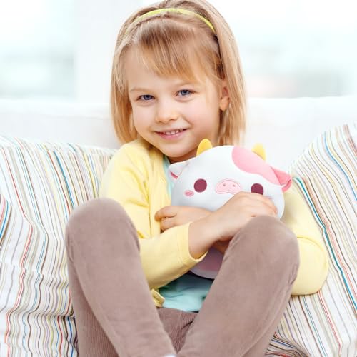 Mewaii Scented Stuffed Animal, Cute Strawberry Cow Plush with Sweet Strawberry Scented Microbeads, Pink Strawberry Plush Toy for Hugging Plush & Decor Pillow