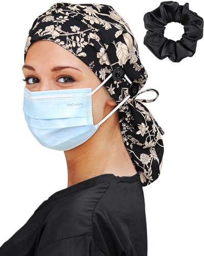 Scrub Caps Surgical Women Satin Lined Nurse Hats...