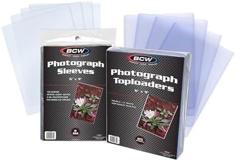 BCW 6x9 Topload Holder and 6x9 Photo Sleeves Combo Pack | Sheet Protectors Compatible with Postcards, Prints, and Documents | Acid-Free, PVC-Free, Archival Quality