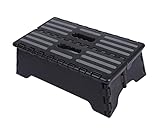 P.CREST 踏み台 折り畳み 低い ステップ 台 高さ 折りたたみ 車 乗り降り 13cm 介護 介助 高齢者 省スペース 玄関 トイレ 洗車 (ブラック)