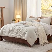 3-Piece Bedsure Prewashed King Comforter (Beige, 104"x90")