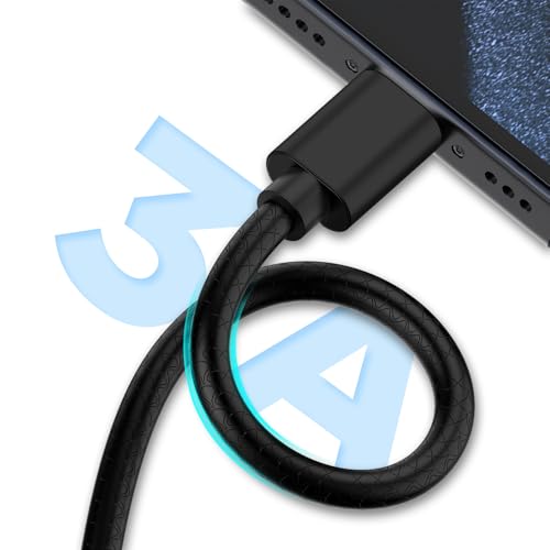 Image of [3Pack 6ft] Compatible with Samsung Galaxy S9 S10 S8 Plus Charger Cord(3A Fast Charging), TPE USB C Type Charger Cable,USB A to Type C Replacement for Samsung A32 /A12 /A10e /A20 /A51 /Note 20 /9 /8,LG-Black