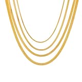 Collar para hombre para mujer, collar de cadena de serpiente plana unisex para mujer, gargantilla de color dorado vintage, accesorios de joyería para hombre