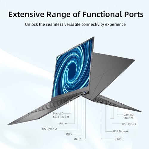 Machenike Machcreator N17A Laptop, 17.3\" FHD 120Hz, 4-Cores Intel Processor, 16GB DDR5 RAM, 1TB SSD, Backlit Keyboard, SD Card Reader, HDMI, Webcam, Wi-Fi, Windows 11 Home, Grey - Thumbnail 6