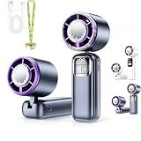 Portable Handheld Fan with Ice Cooler, Turbo Rechargeable Fan (Gray)