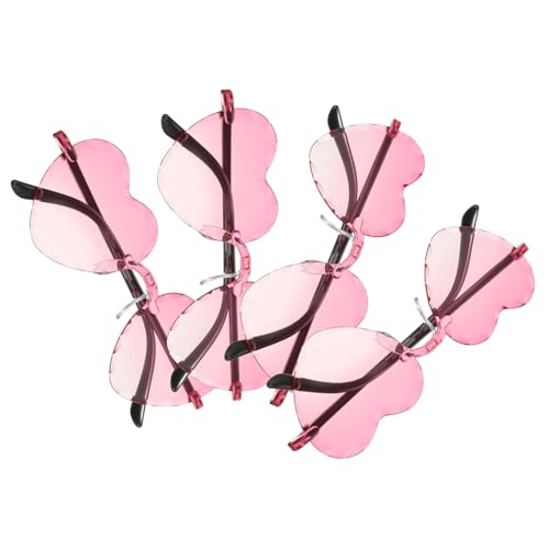 CLISPEED Unique Heart Design Party Glasses 4pcs Lightweight for Women's and Men's Costumes