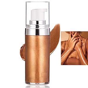 Body Luminizer Liquid Illuminator,Body Highlighter Smooth Face Body Luminizer,Moisturizing Face Body Glow Illuminator,All In One Body Makeup(Bronze Gold)