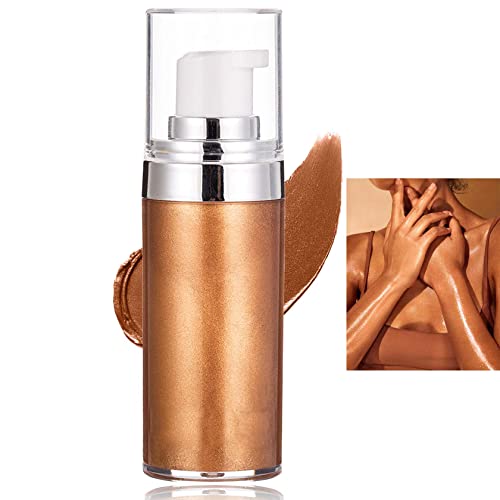 Body Luminizer Liquid Illuminator,Body Highlighter Smooth Face Body Luminizer,Moisturizing Face Body Glow Illuminator,All In One Body Makeup(Bronze Gold)