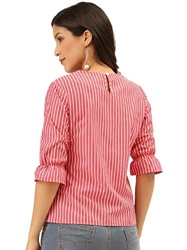 Image of Style Quotient Women Abstract Printed Polyester Smart Casual Top