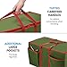 ZOBER Large Christmas Ornament Storage Box - Stores 128 Ornaments W/Dividers - Non-Woven, Durable Christmas Storage Containers - Dual Zipper - Green