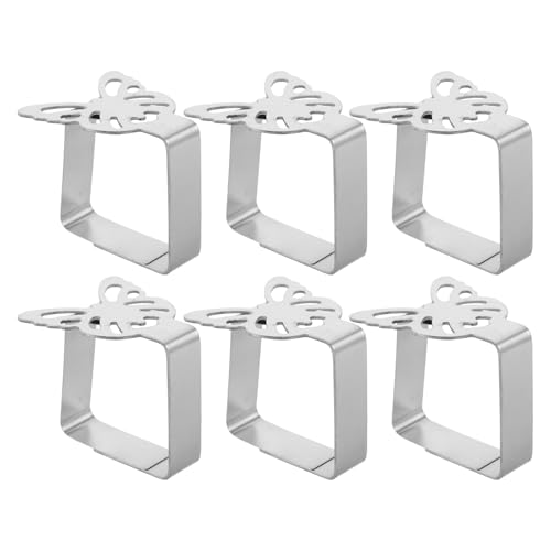 Toyvian 6 Pinzas para Mantel Pequeñas de Acero Inoxidable, Clips Antideslizantes con Diseño de Alas, Sujetadores Decorativos para Mesas Exteriores en Bodas, Picnic y Restaurante