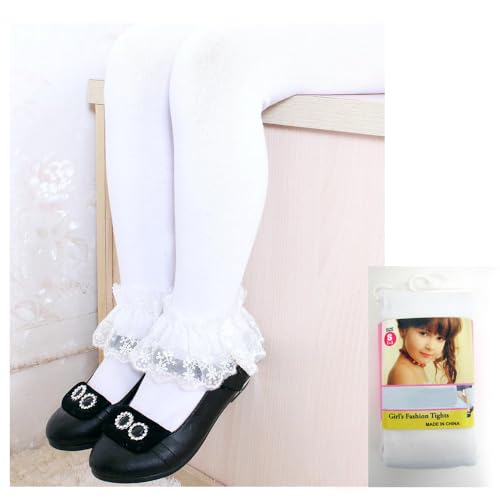 White Girls Kid Footed Tights Dance Stockings Pantyhose Ballet Colors Medium 4-63