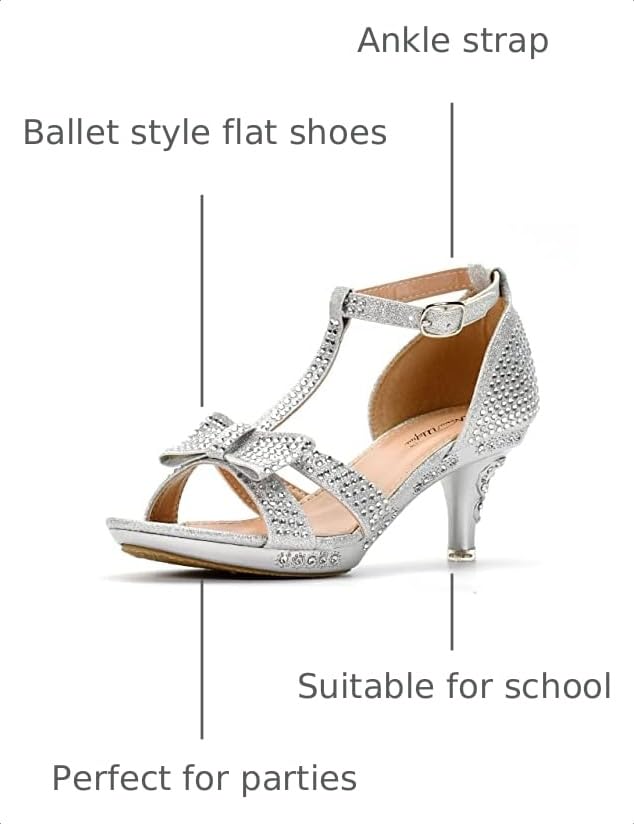 Image of Nova Utopia Toddler Little Girls Low Medium Heel Dress Sandal Flower Girl Shoes (size 9-4)