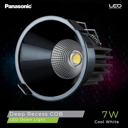 Image of Panasonic 7 Watt Deep Recessed COB Light for Ceiling, Recessed Downlight for Home Decor, Shop, Museum, Restaurant | Gun Black Recessed COB Light, Cool White (6500K - PDLM44077)