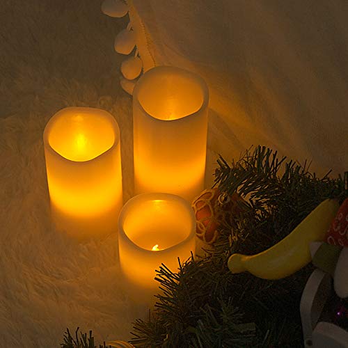 Candle Choice Battery Operated Flameless Candles With Timer Real Wax Realistic Flicker Flickering Bright Electric Electronic Led Pillars Automatic Lights For Home Decor Wedding Party Christmas #TOP5