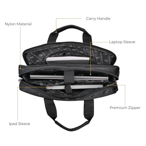 Image of KARA Unisex Nylon Vertical Messenger Bag for iPad - Crossbody Shoulder Sling Bag for Men & Women, Office, Travel & Daily Use, Multi-Pocket Small Bag I Travel Bag I Small Pouch