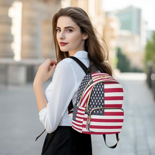Image of ALAZA Hipster American Flag Women Backpack Purse Ladies Fashion Shoulder Bag Daypack Travel Bag 7.5L