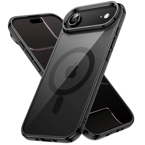 Image of JETech Magnetic Case for iPhone Air Compatible with MagSafe, Shockproof Phone Bumper Cover, Anti-Scratch Clear Back, 6.5-Inch Display (Black)