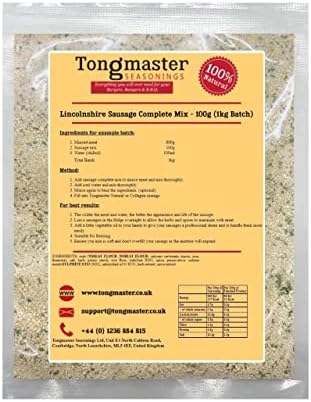 Lincolnshire Sausage Complete Dry Spice Mix - 100g (1kg Batch) Just add Meat, Water to make your own sausages.