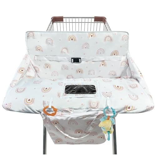 Shopping Cart Cover for Baby,2-in-1 High Chair Cover with Portable Cloth Bag,Cart Seat Pad for Babies Grocery Cushion Cover Restaurant,Suitable for All Supermarkets