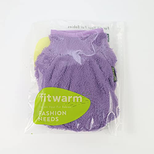 Fitwarm Dog Fuzzy Velvet Pajamas, Dog Winter Clothes For Small Dogs Girl, Pet Jumpsuit, Cat Apparel, Purple, Small #TOP6