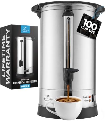 Zulay Commercial Coffee Maker in Silver - Front View
