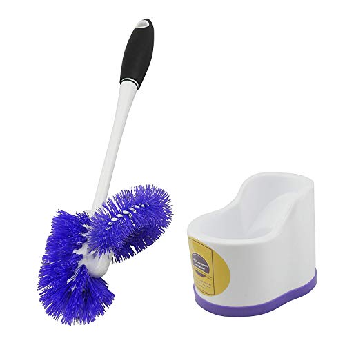 Toilet Bowl Brush with Rim Cleaner and Holder Set - Toilet Bowl Cleaning