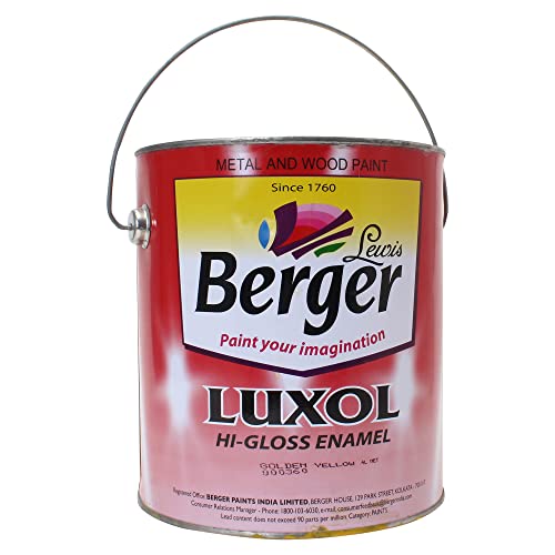 Image of BERGER Luxol Hi Gloss Enamel Golden Yellow 4Ltr