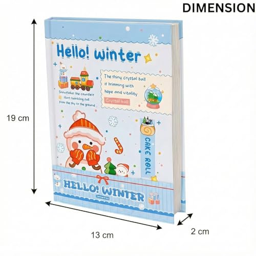 Image of FunBlast Diary for Girls - Christmas Kawaii Diary for Kids, Journal Diaries for Girls, Notepad for Students Stationary Items, Birthday Gifts (128 Sheets) (Blue-)