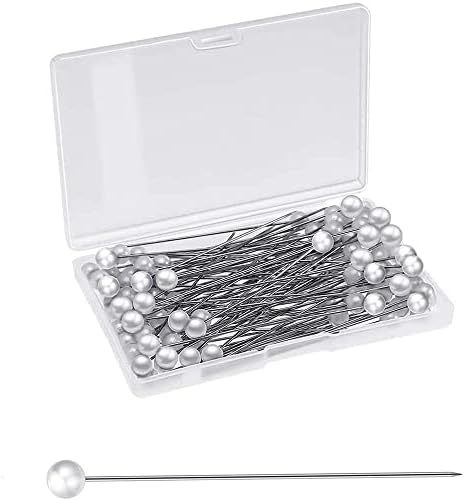 CENPEK 200 Pieces Pearl Pins for Flowers Wedding Pins Scarf Pins Sewing Pins Corsage Pin Quilting Pins for Bouquets Crafts Sewing Decorations Wedding DIY Dressmaking with Plastic Box