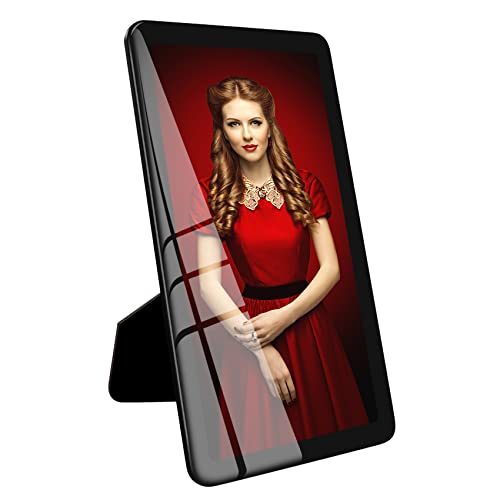 Bluesun 4x8 picture frame black, picture frames glass, hanging picture frame, Matted for wall and tabletop Decor (4x8, black)