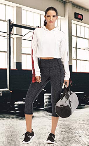 Image of Heathyoga Capri Leggings for Women High Waisted Capri Leggings with Pockets for Women Tummy Control Yoga Pants Women