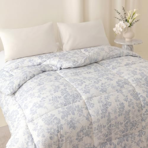 Image of Story@Home All Season Comforter King Size Bed 120 GSM, Sky Blue & White