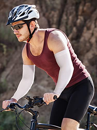 Foaincore 4 Pairs Plus Size Cooling Arm Sun Sleeves for Men Women UV Sun Protection Oversized Compression Sleeves(Multiple) — view 6