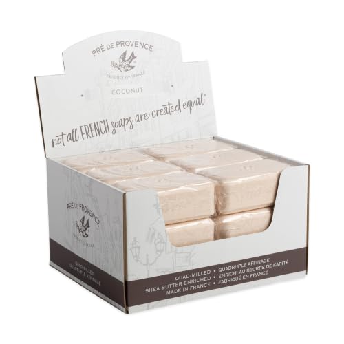 Image of Pre de Provence Artisanal Soap Bar, Natural French Skincare, Enriched with Organic Shea Butter, Quad Milled for Rich, Smooth & Moisturizing Lather, Coconut, 5.3 Ounce